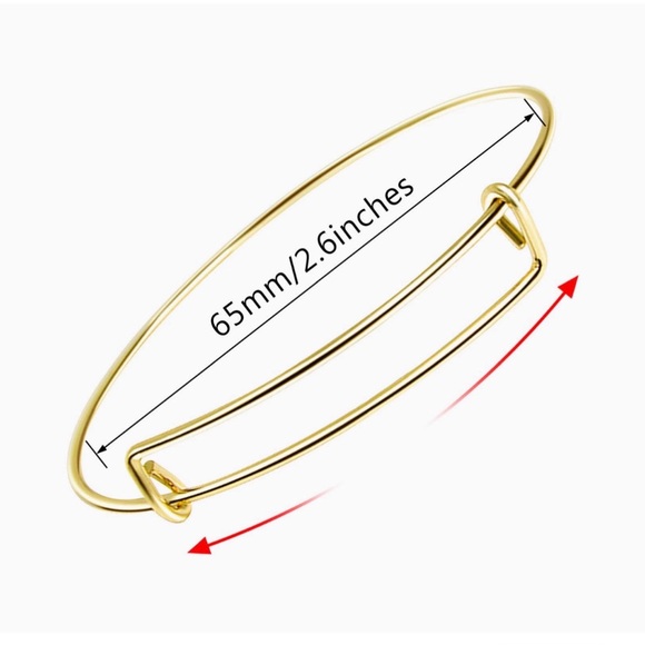 “Lovely” Gold Tone Heart Pendant Bangle Bracelet - Picture 7 of 7